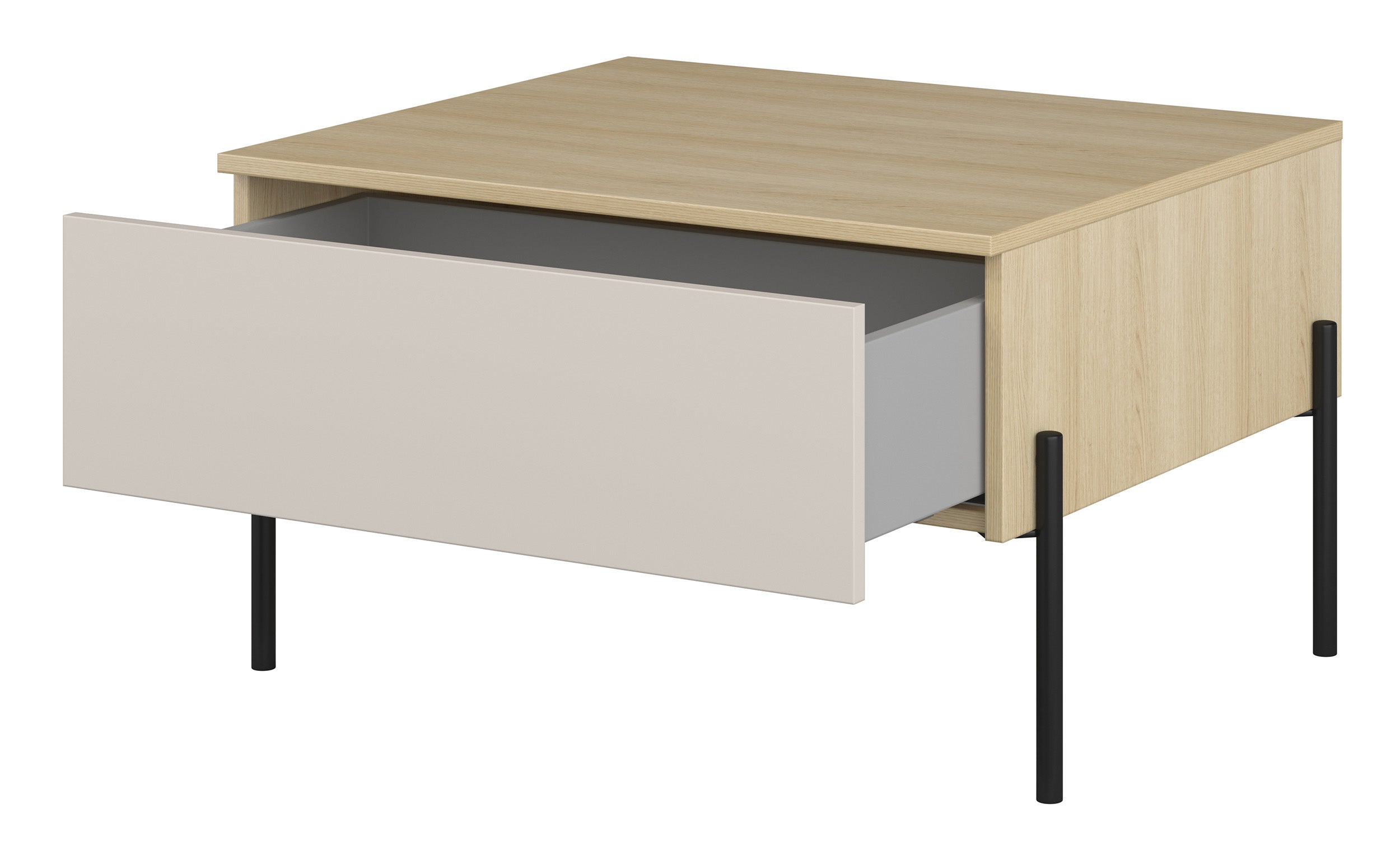 Ore Couchtisch mit Schublade 70x60 cm Lindberg Eiche/Kaschmir