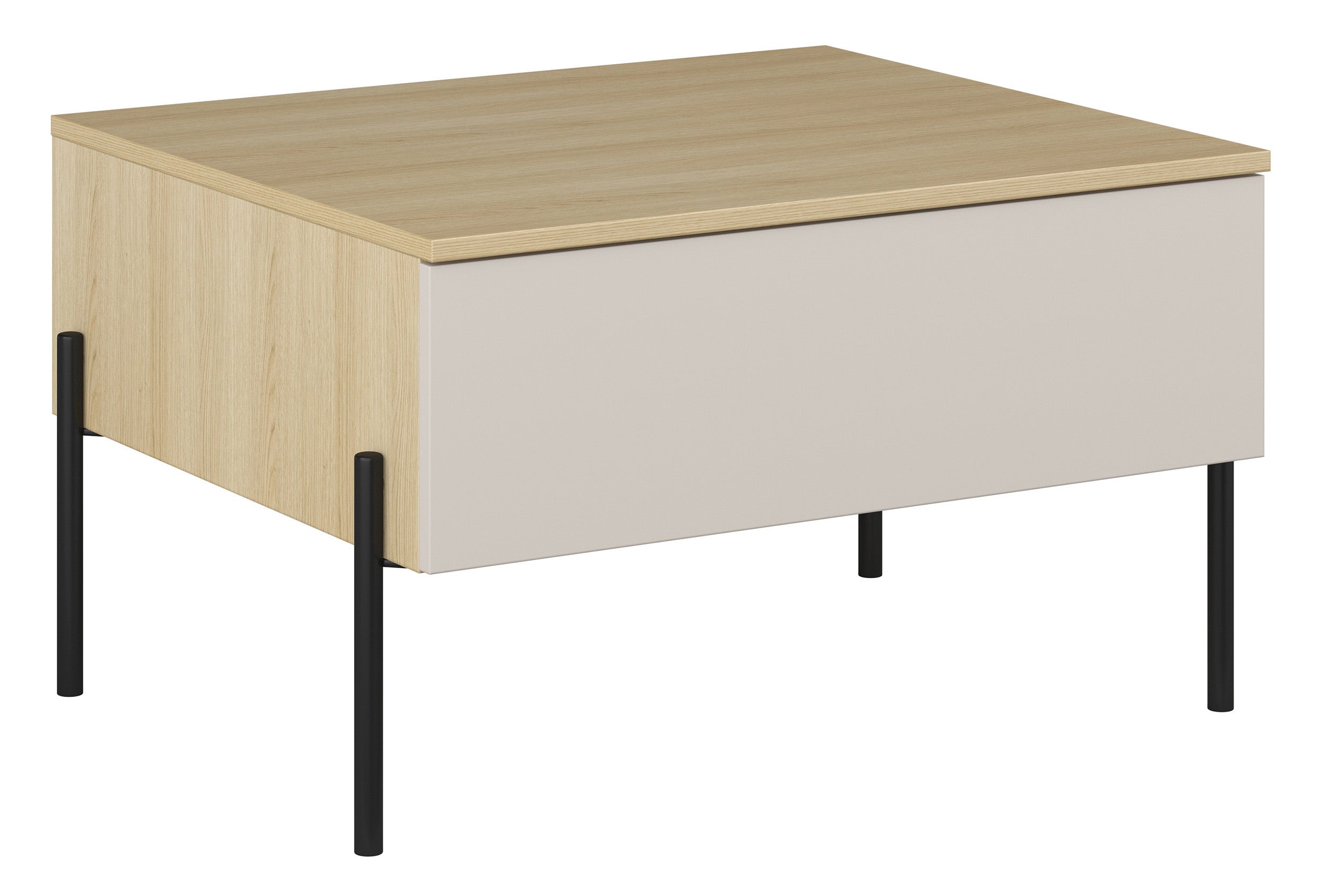 Ore Couchtisch mit Schublade 70x60 cm Lindberg Eiche/Kaschmir
