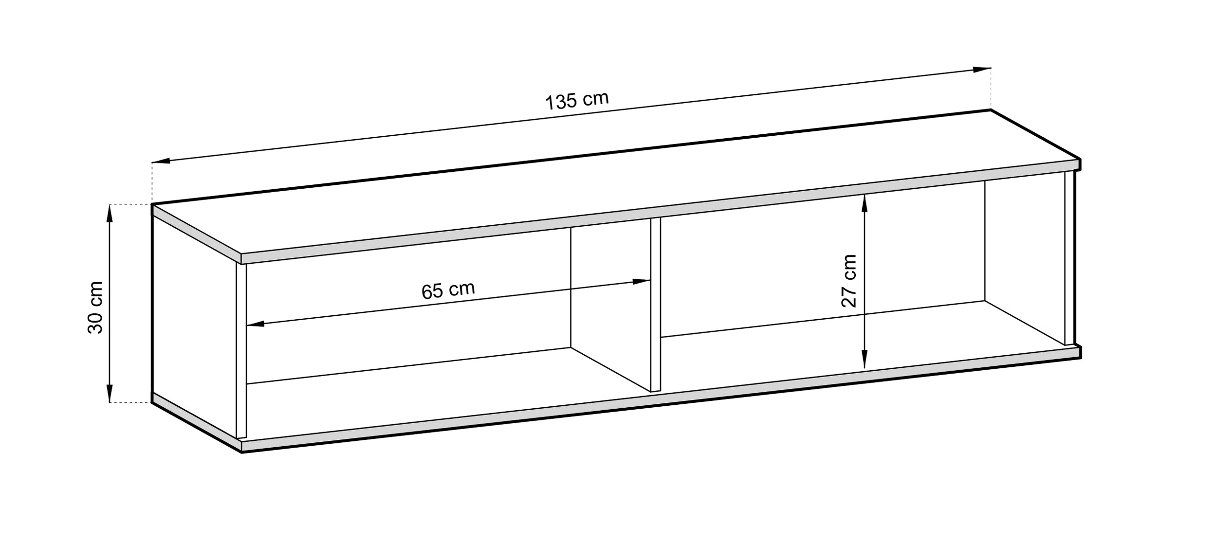 TV-Schrank Mucalma 135 cm beige mit goldenen Lamellen-Akzenten