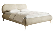 Polsterbett 160x200 cm Ovalle, beige Chenille, goldene Beine