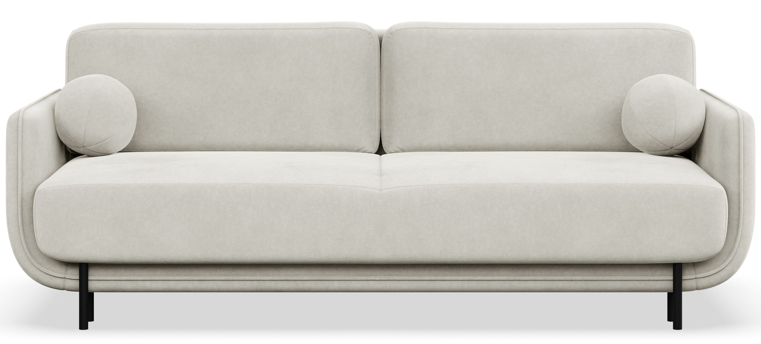Drei-Sitzer-Schlafsofa Ovals, cremefarbener Samt
