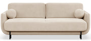 Dreisitziges ausklappbares Sofa Ovals in hellbeigem Samt