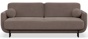 Dreisitziges ausklappbares Sofa Ovals hellbrauner Samt