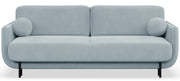 Dreisitziges ausklappbares Sofa Ovals, hellblauer Samt