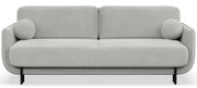 Dreisitziges ausklappbares Sofa Ovals in hellgrauem Samtstoff