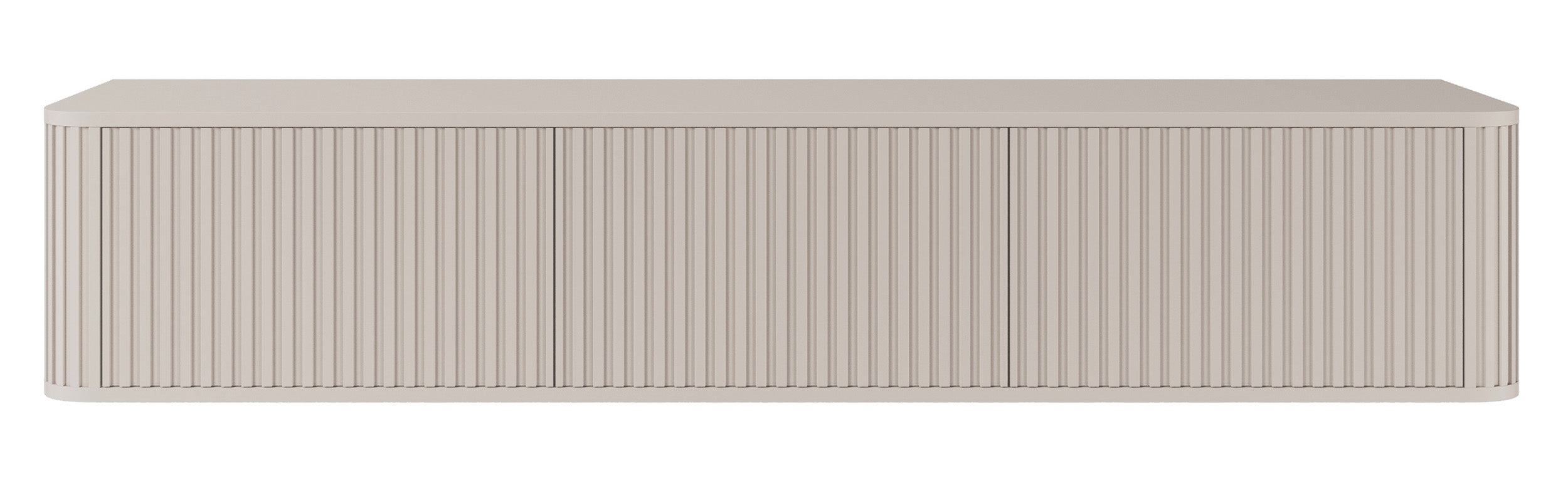 Hängender RTV-Schrank Ovarlo mit Rillen, dreitürig, 163 cm, sandbeige