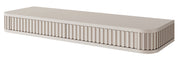 Hängender Schminktisch Ovarlo mit Rillen und zwei Schubladen, 113 cm, sandbeige