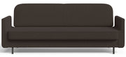 Dreisitziges ausklappbares Sofa Ovelio in braunem, hydrophobem Chenille-Stoff