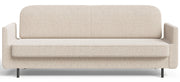 Dreisitziges ausklappbares Sofa Ovelio in hellbeige, hydrophobes Chenille-Gewebe