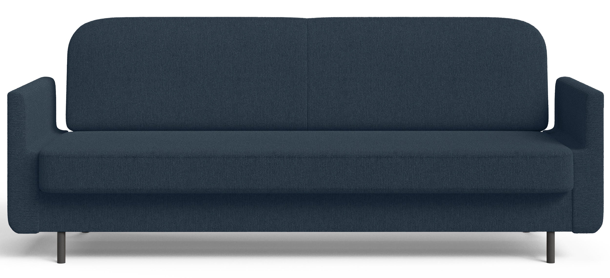 Dreisitziges ausklappbares Sofa Ovelio, marineblauer Chenille-Stoff, wasserabweisend