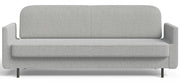 Dreisitziges ausklappbares Sofa Ovelio in hellgrauem, hydrophobem Chenille-Stoff