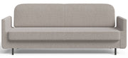 Dreisitziges ausklappbares Sofa Ovelio in grau-beige, hydrophober Chenille-Stoff