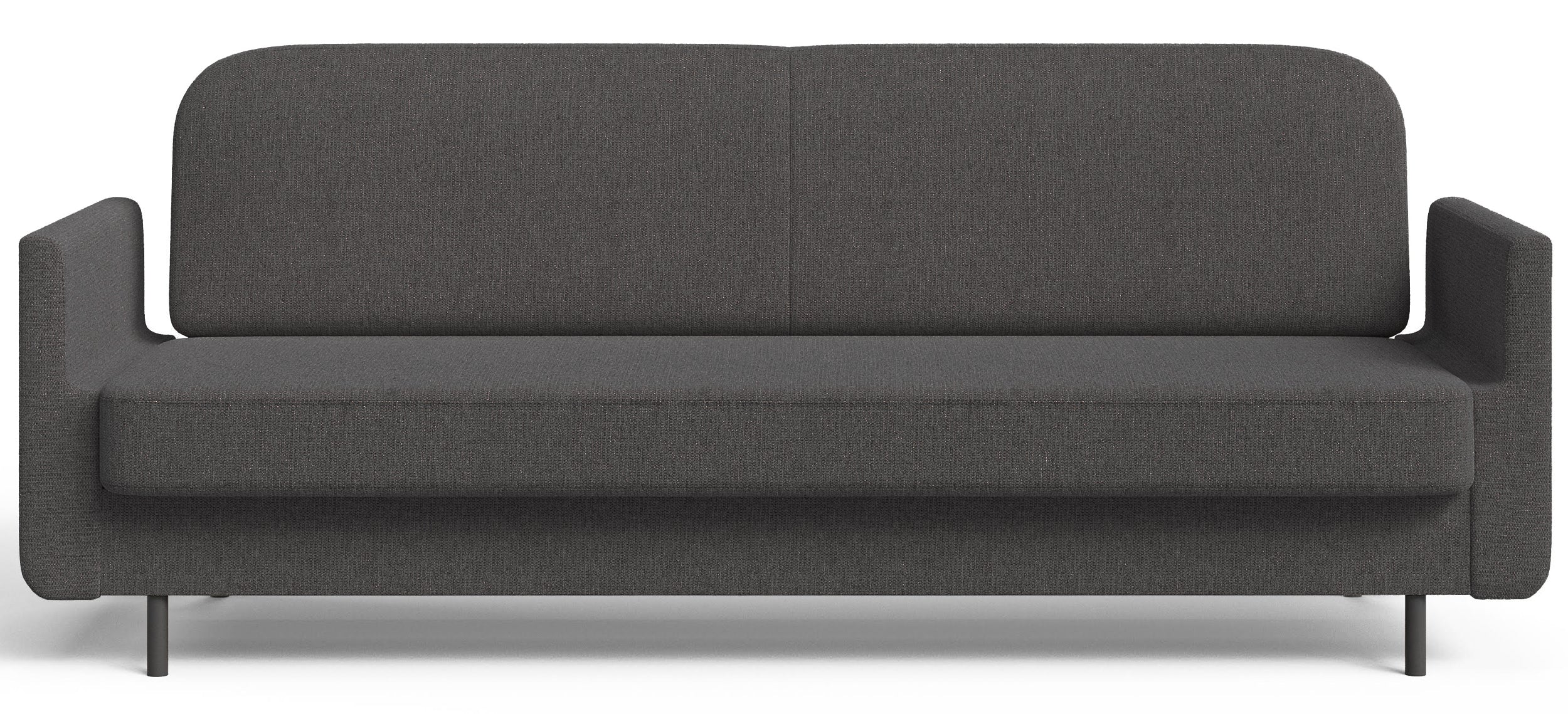 Ausziehbares Dreisitzer-Sofa Ovelio in grauem, hydrophobem Chenille-Stoff