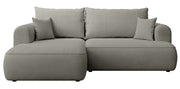 Ecksofa mit Schlaffunktion Ovo Mini, L-förmig, linksseitig, mit Stauraum, hellgrauer, pflegeleichter Chenille-Stoff
