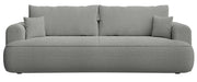 Dreisitziges ausklappbares Sofa Ovo mit Stauraum, grauer Chenille-Bezug