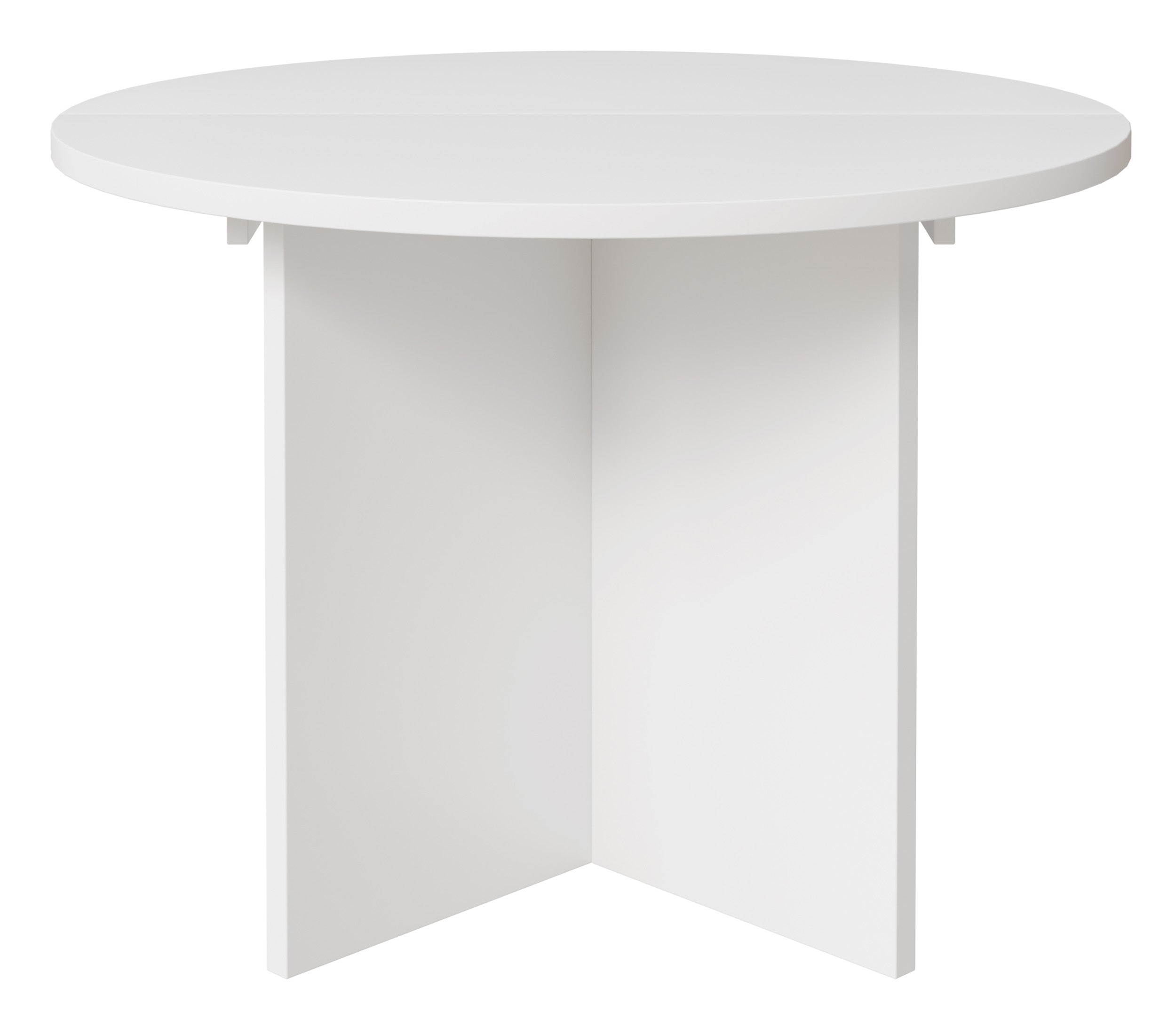 Ausziehbarer Esstisch Ovo rund 110-190x110 cm weiß