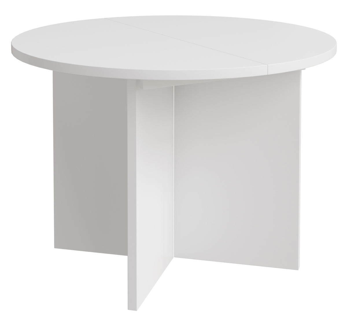 Ausziehbarer Esstisch Ovo rund 110-190x110 cm weiß – Selsey EU