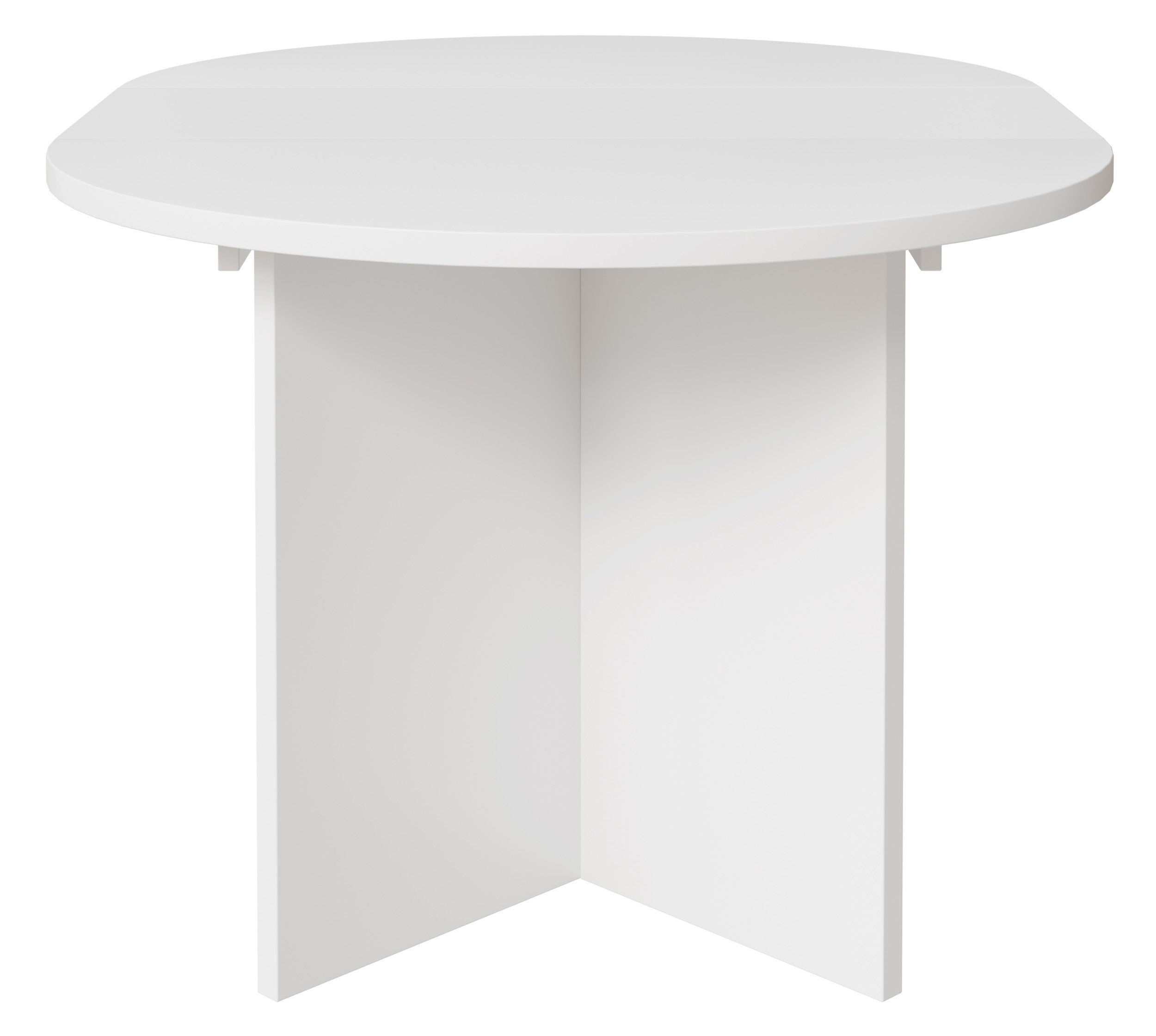 Ausziehbarer Esstisch Ovo rund 110-190x110 cm weiß