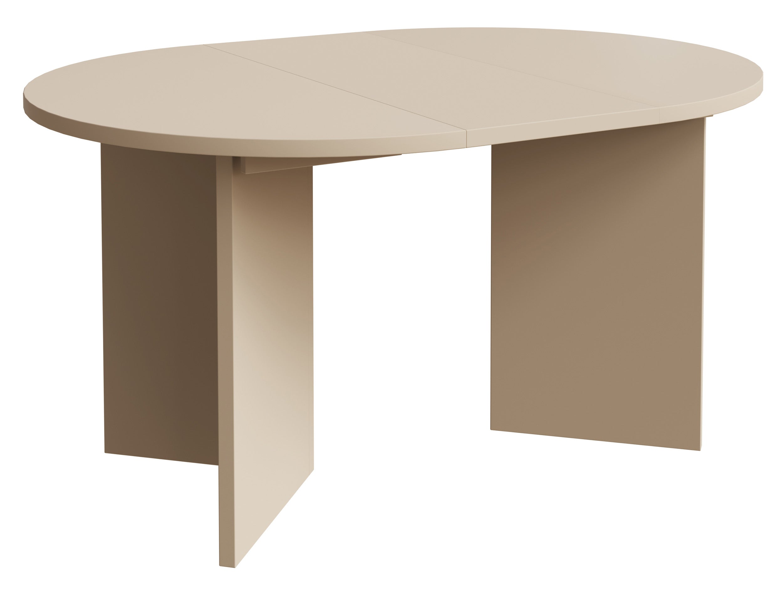 Ausziehbarer Esstisch Ovo rund 110-190x110 cm Cappuccino