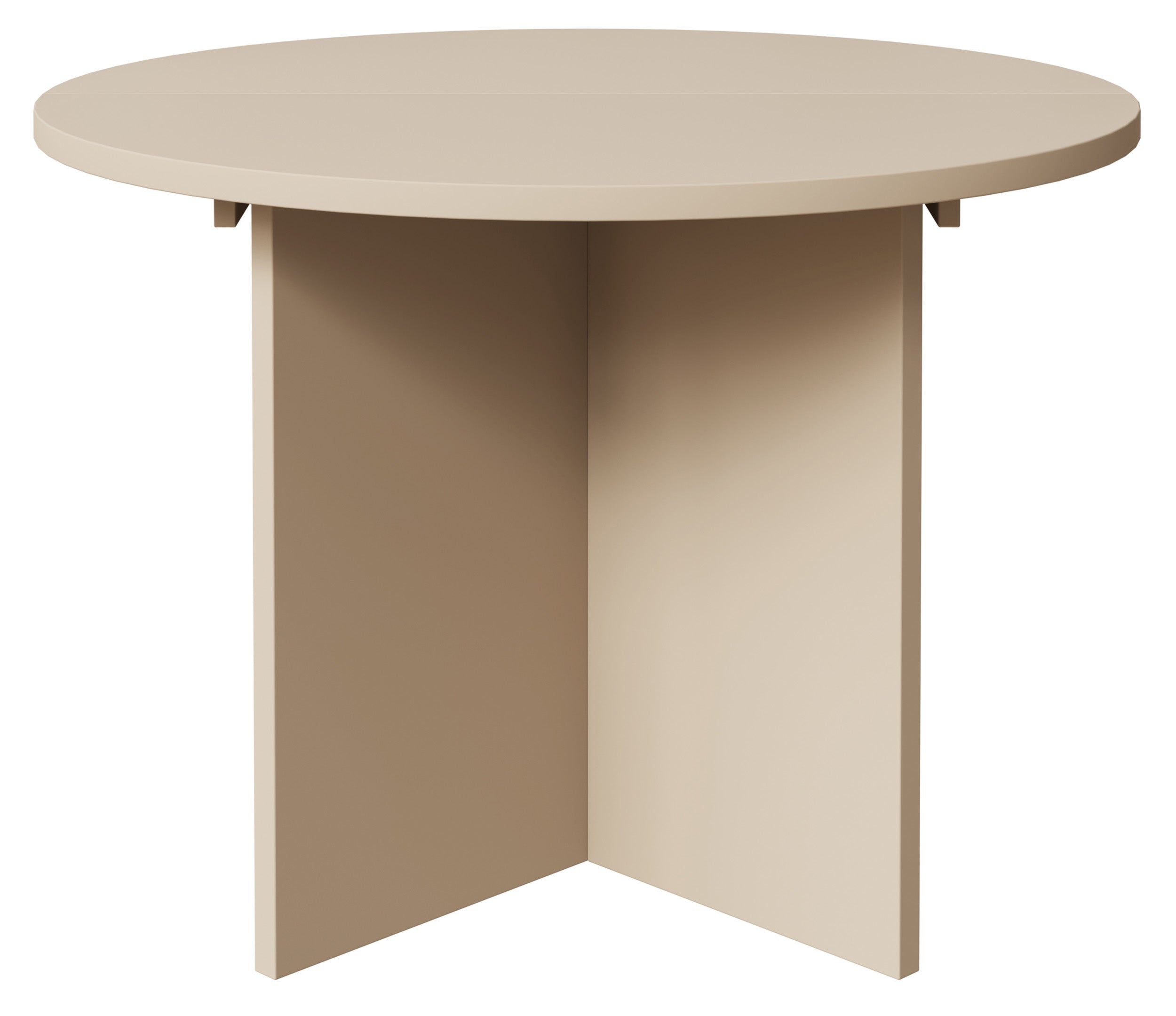 Ausziehbarer Esstisch Ovo rund 110-190x110 cm Cappuccino