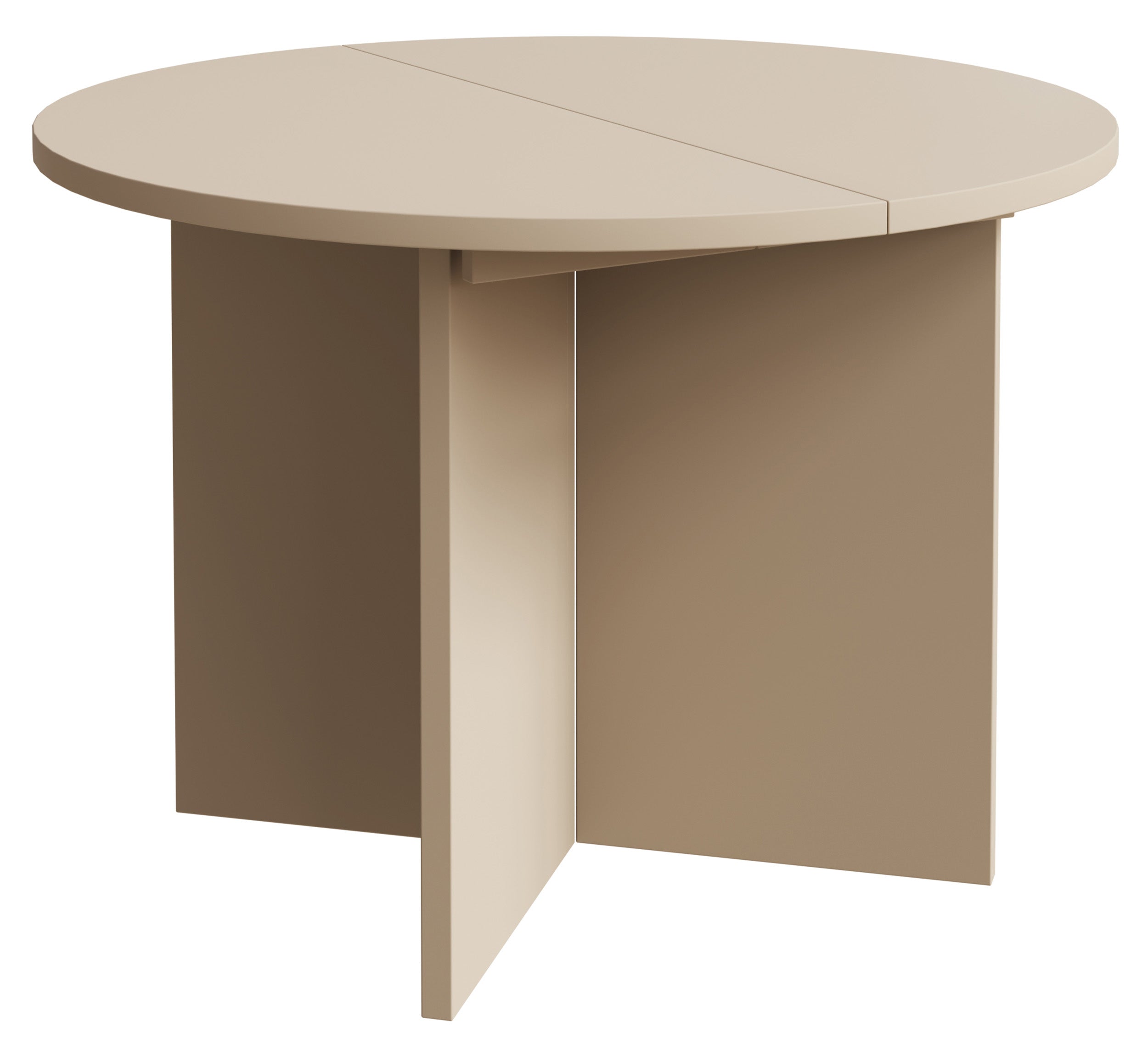 Ausziehbarer Esstisch Ovo rund 110-190x110 cm Cappuccino
