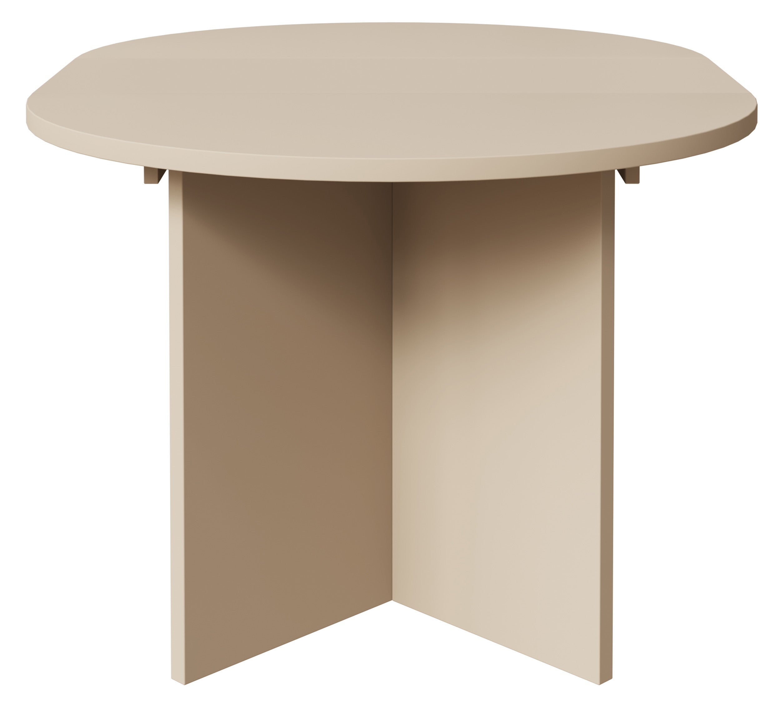 Ausziehbarer Esstisch Ovo rund 110-190x110 cm Cappuccino