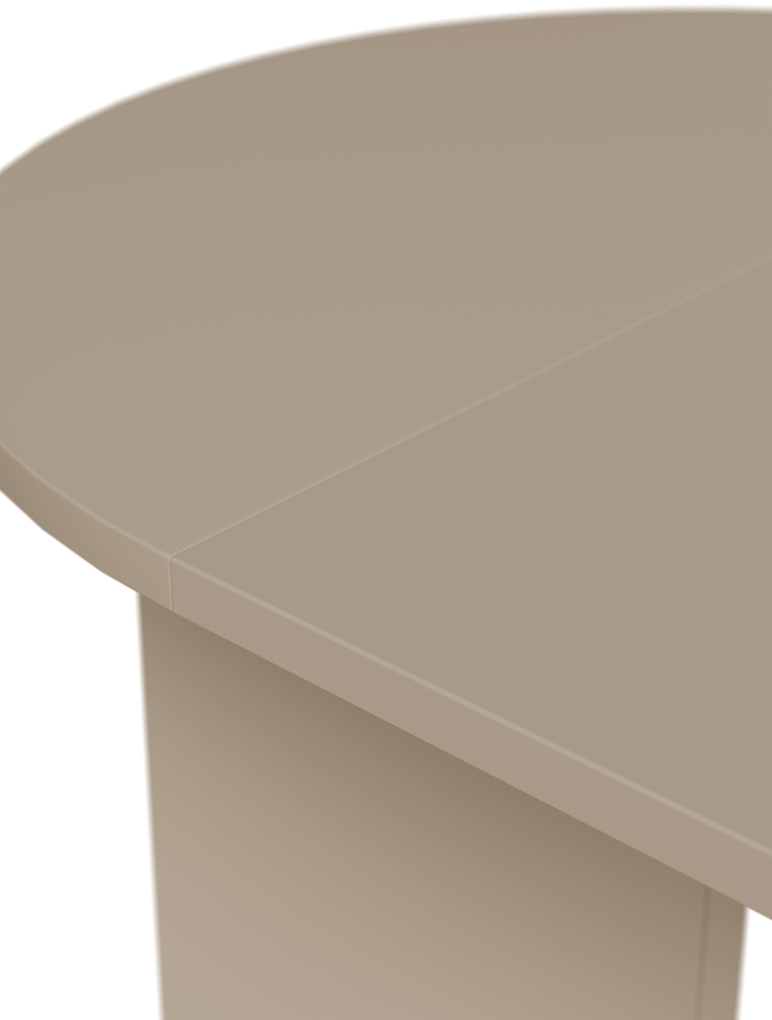Ausziehbarer Esstisch Ovo rund 110-190x110 cm Cappuccino