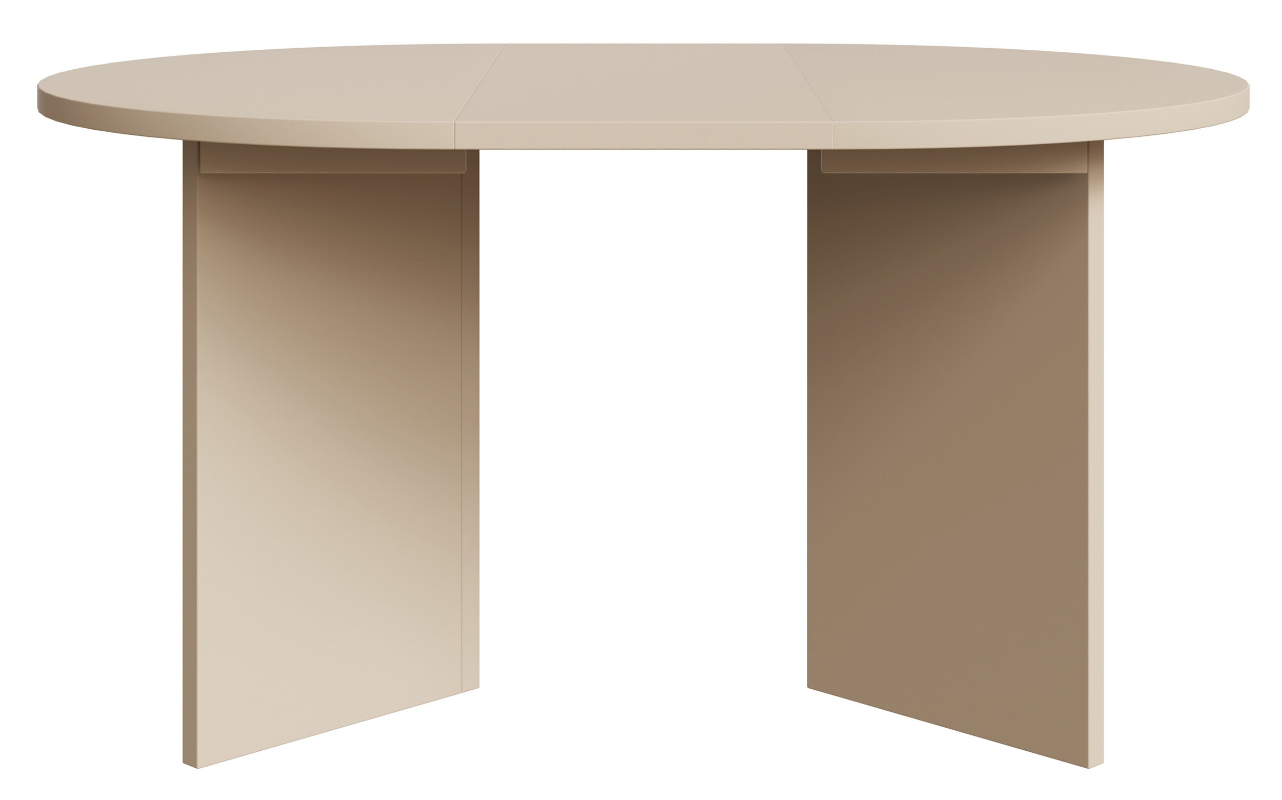 Ausziehbarer Esstisch Ovo rund 110-190x110 cm Cappuccino