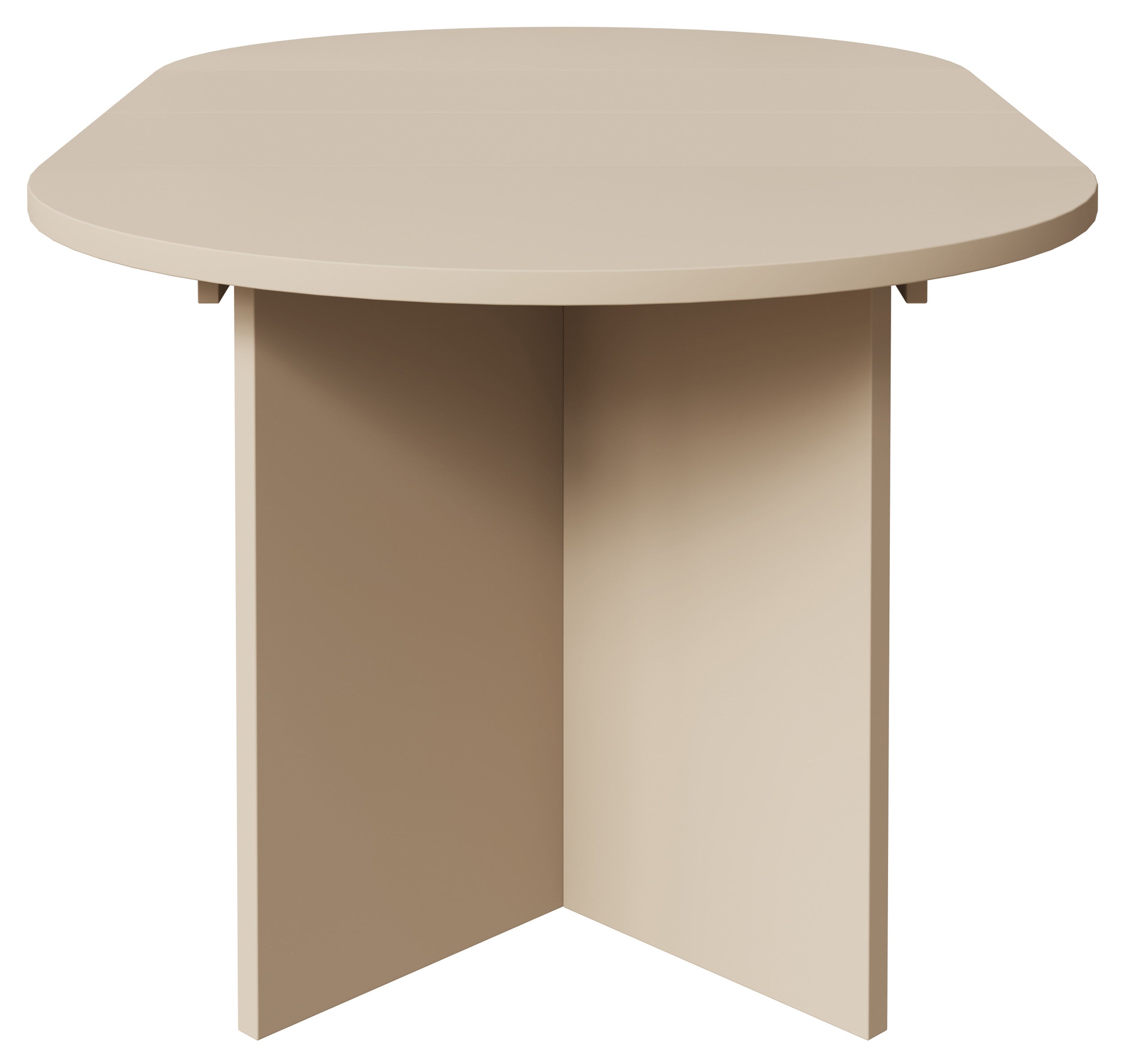 Ausziehbarer Esstisch Ovo rund 110-190x110 cm Cappuccino