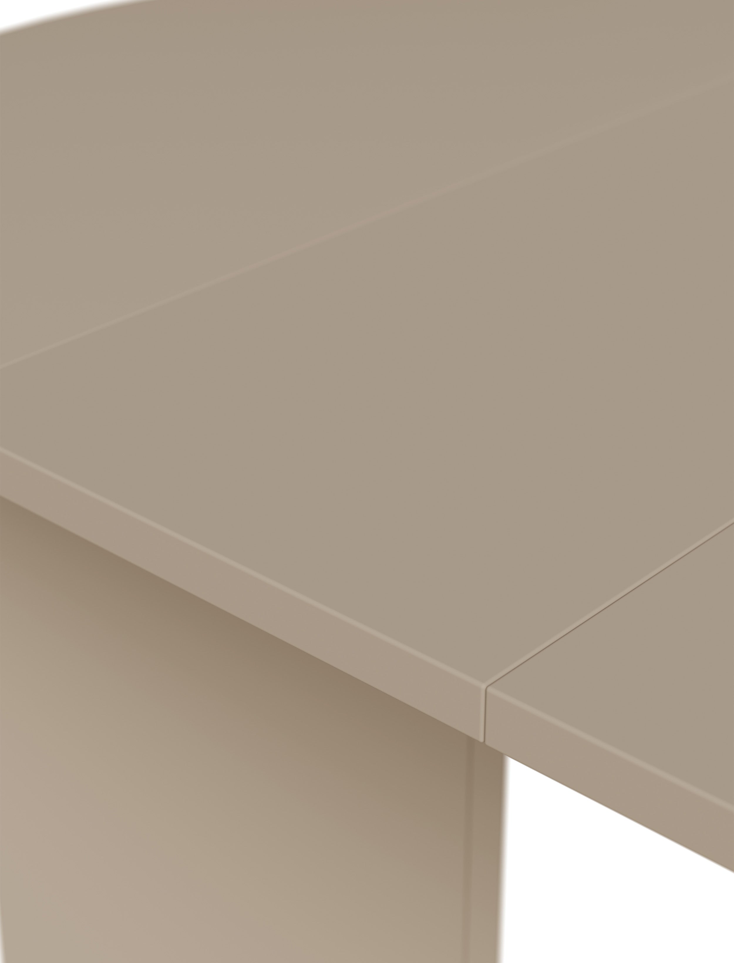 Ausziehbarer Esstisch Ovo rund 110-190x110 cm Cappuccino