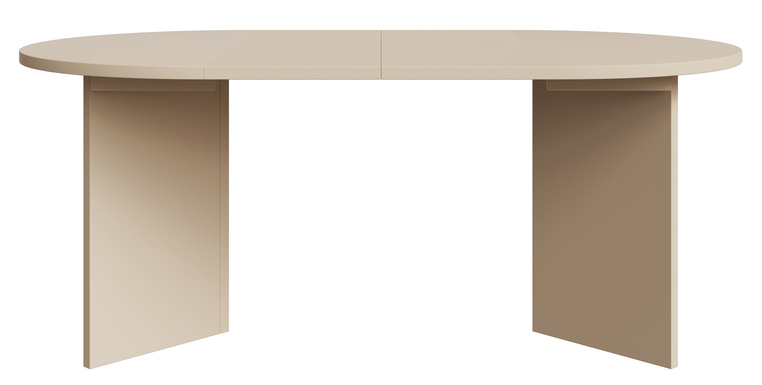 Ausziehbarer Esstisch Ovo rund 110-190x110 cm Cappuccino
