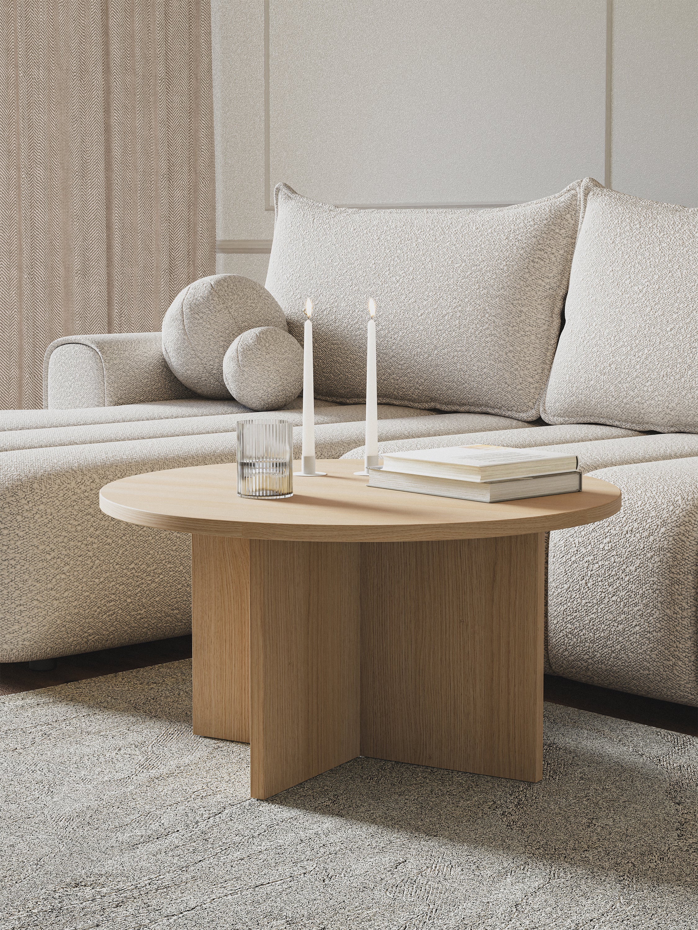 Runder Couchtisch Ovo 76 cm Lindberg-Eiche