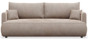 Drei-Sitzer-Schlafsofa Ovo Mini mit Stauraum, beige, Velours, pflegeleicht