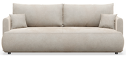Drei-Sitzer-Schlafsofa Ovo Mini mit Stauraum, cremefarbener Velours, pflegeleicht