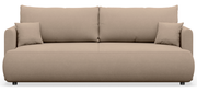 Dreisitziges ausklappbares Sofa Ovo Mini mit Stauraum, beige Chenille, leicht zu reinigen