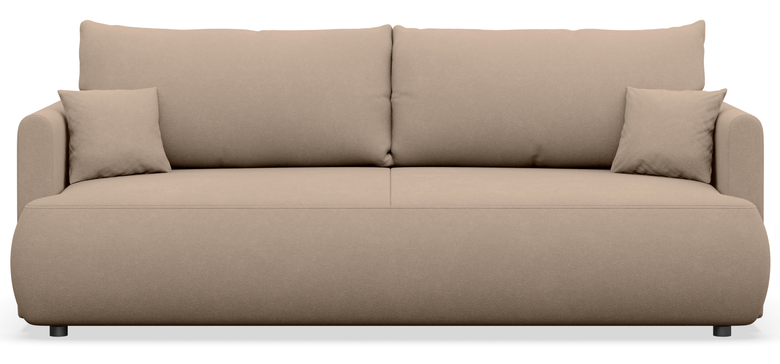 Dreisitziges ausklappbares Sofa Ovo Mini mit Stauraum, beige Chenille, leicht zu reinigen