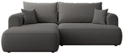 Ecksofa mit Schlaffunktion Ovo Mini, L-förmig, linksseitig, mit Stauraum, dunkelgrauer, pflegeleichter Samtbezug