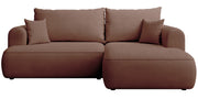 Ecksofa mit Schlaffunktion Ovo Mini, L-förmig, rechtsseitig, kupferfarben, pflegeleichter Chenille-Stoff