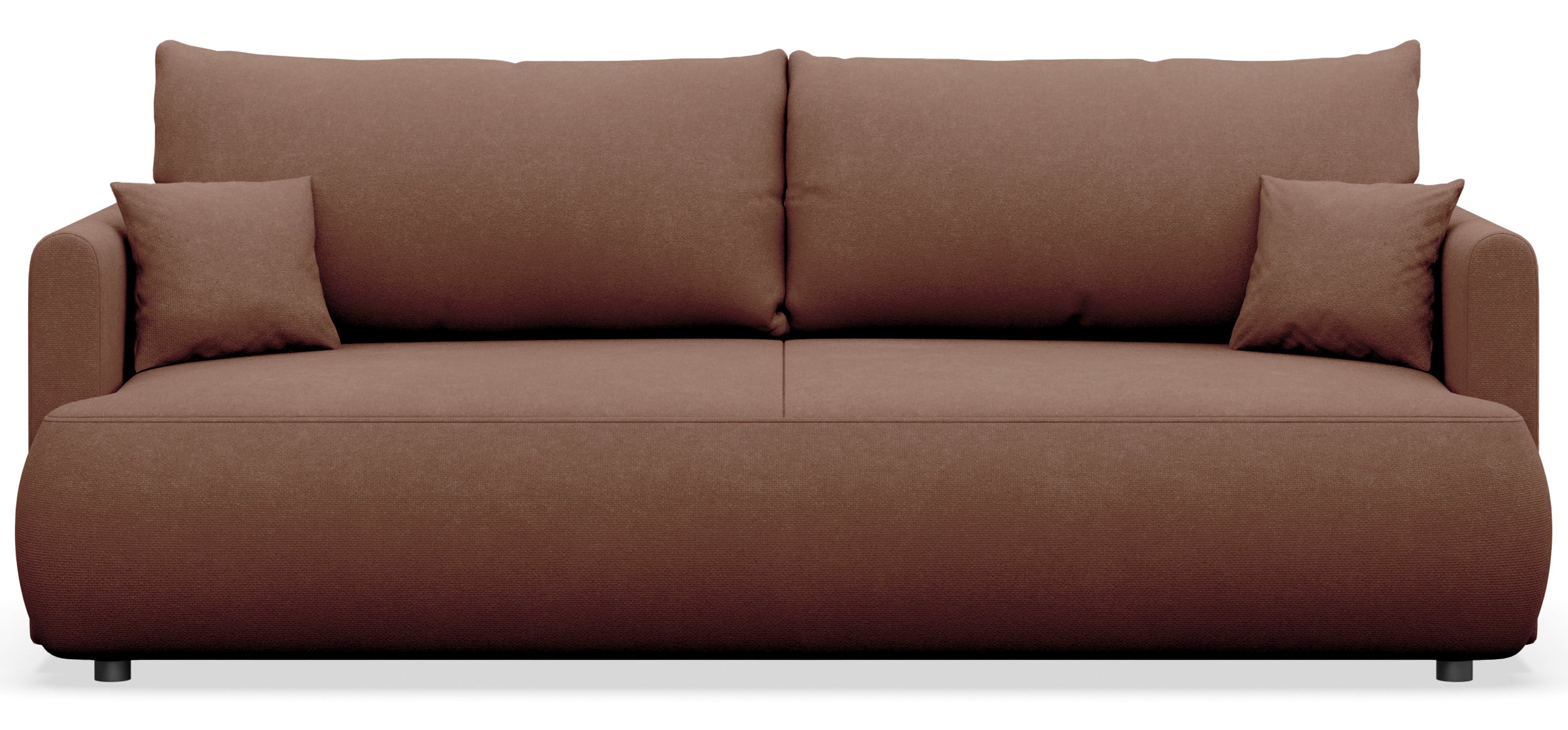 Dreisitziges ausklappbares Sofa Ovo Mini mit Stauraum, dunkelgrauer, pflegeleichter Samtvelours