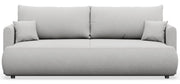 Dreisitziges ausklappbares Sofa Ovo Mini mit Stauraum, hellgrauer Chenille-Stoff, pflegeleicht