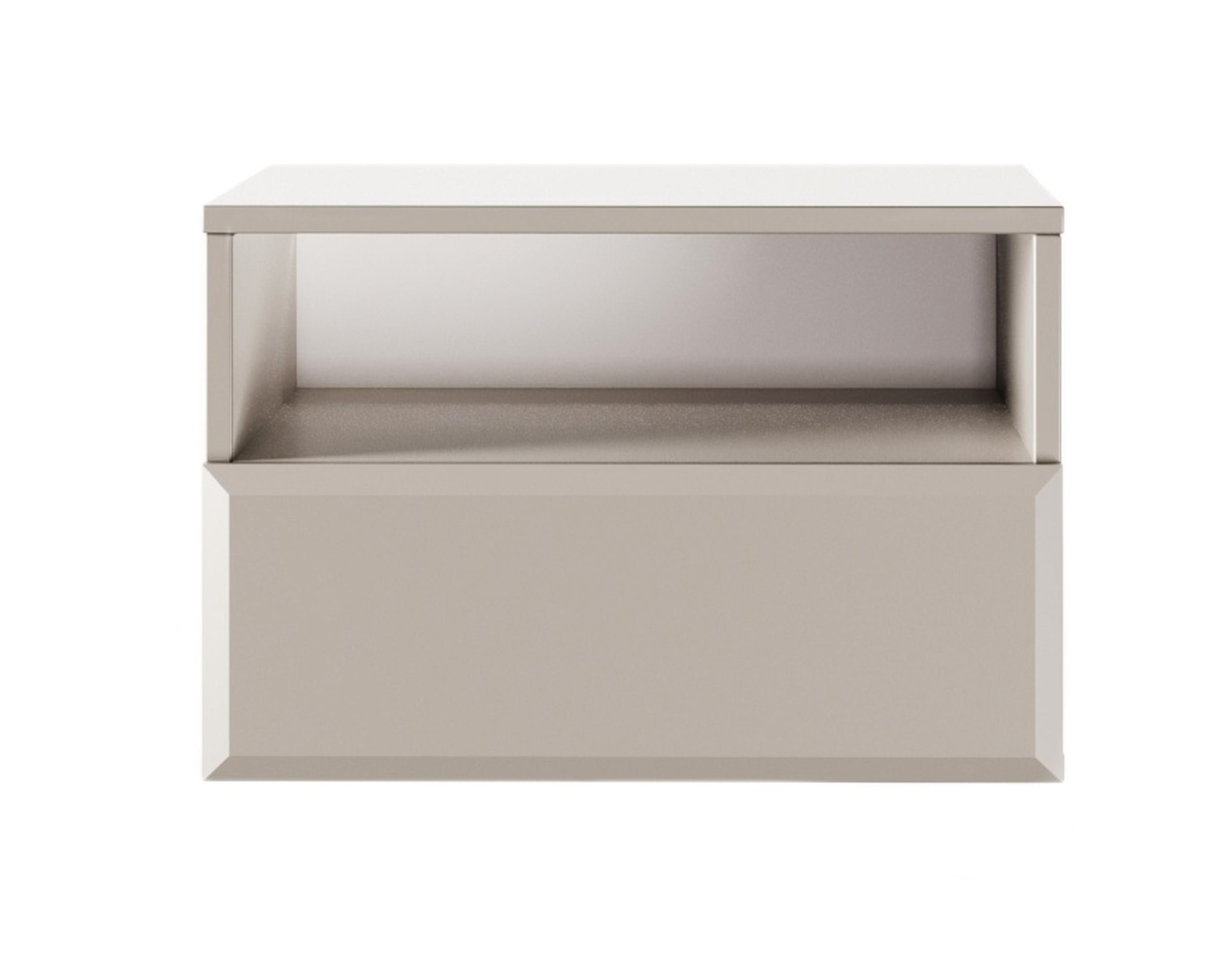 Hängender Nachttisch Chocolated mit Schublade und Fach, 54 cm, sandbeige