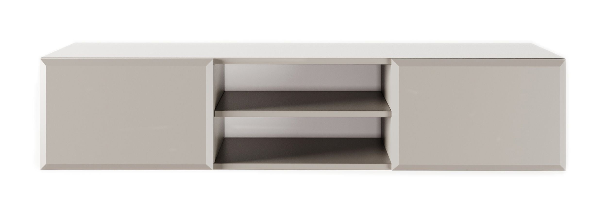 Hängender TV-Schrank Chocolated mit zwei Türen und Nische, 137 cm, sandbeige