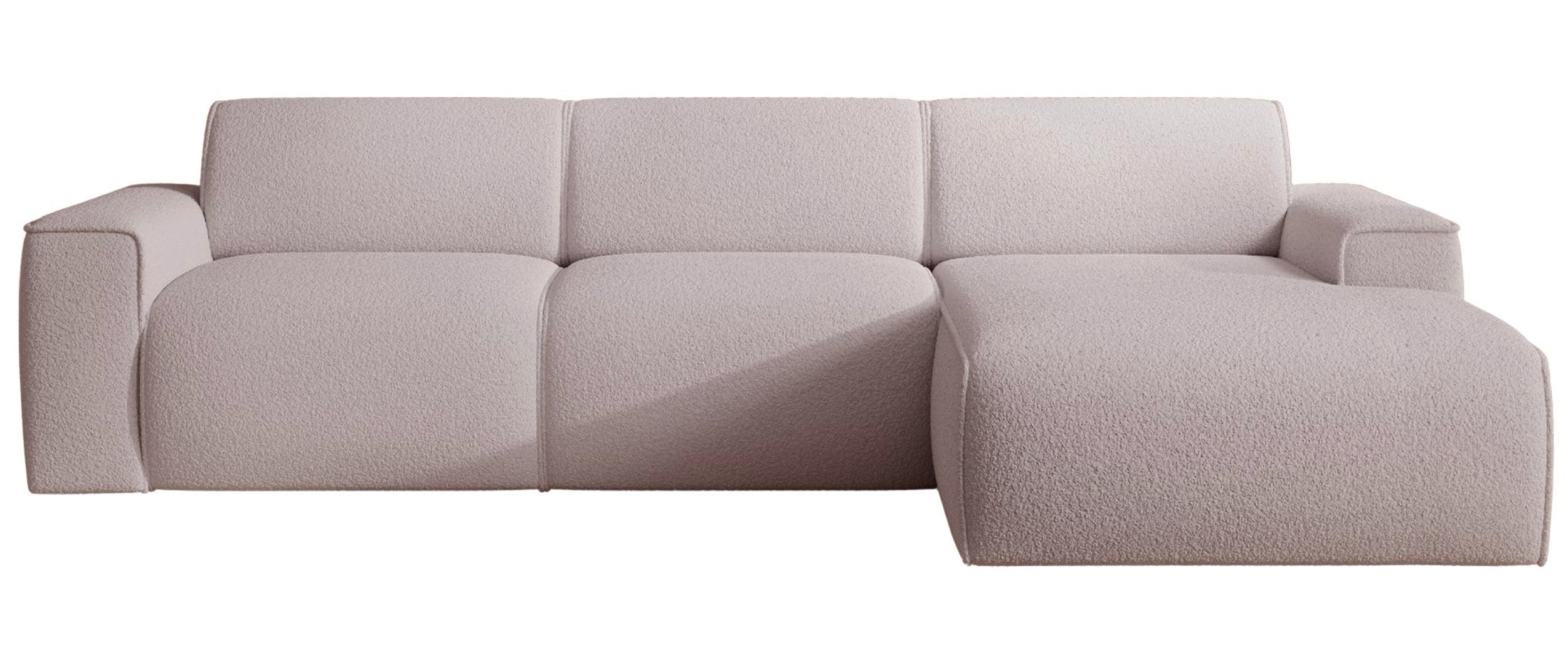 Ecksofa Bouvi L-förmig, rechtsseitig, beige Bouclé