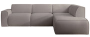 Ecksofa Bouvi L-förmig mit rechter Armlehne, grau-braunes Bouclé