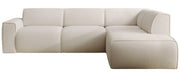 Ecksofa Bouvi L-förmig mit rechter Armlehne, cremefarbenes Bouclé