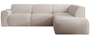 Ecksofa Bouvi L-förmig mit rechter Armlehne, hellbeige Bouclé