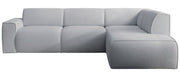 Ecksofa Bouvi L-förmig mit rechter Armlehne, hellgrauer Bouclé-Stoff
