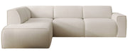 Ecksofa Bouvi L-förmig mit linker Armlehne, cremefarbenes Bouclé