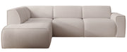 Ecksofa Bouvi L-förmig mit linker Armlehne, hellbeiger Bouclé-Stoff