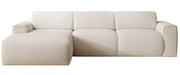 Ecksofa Bouvi L-förmig links kremfarben Bouclé